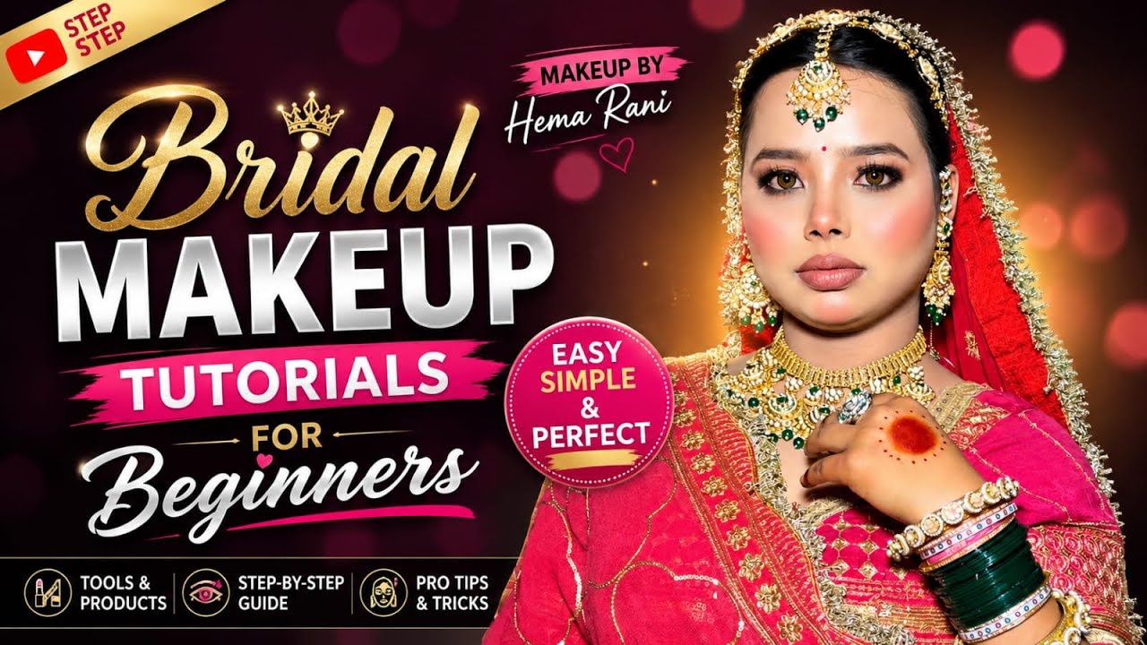 Bridal Makeup Tutorial For Beginners ||Makeupbyhema_rani || #youtubevideo #bridalmakeuptutorial  