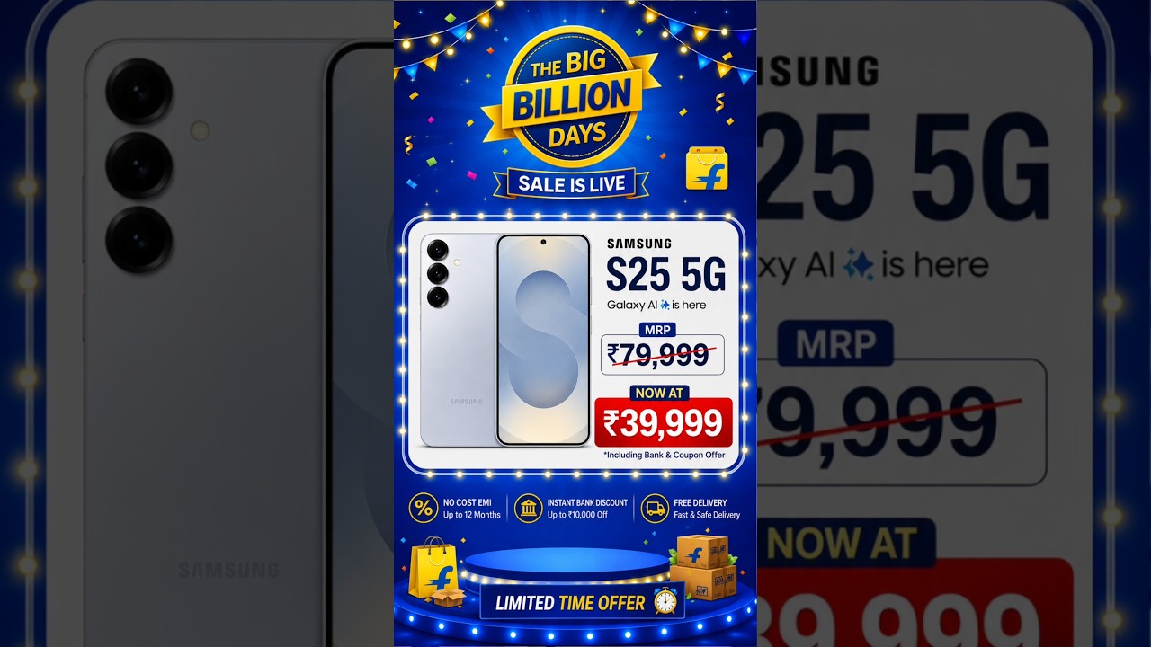 Galaxy S25 at ₹39,999? 😳 Big Billion Day 2026 Price Leak?