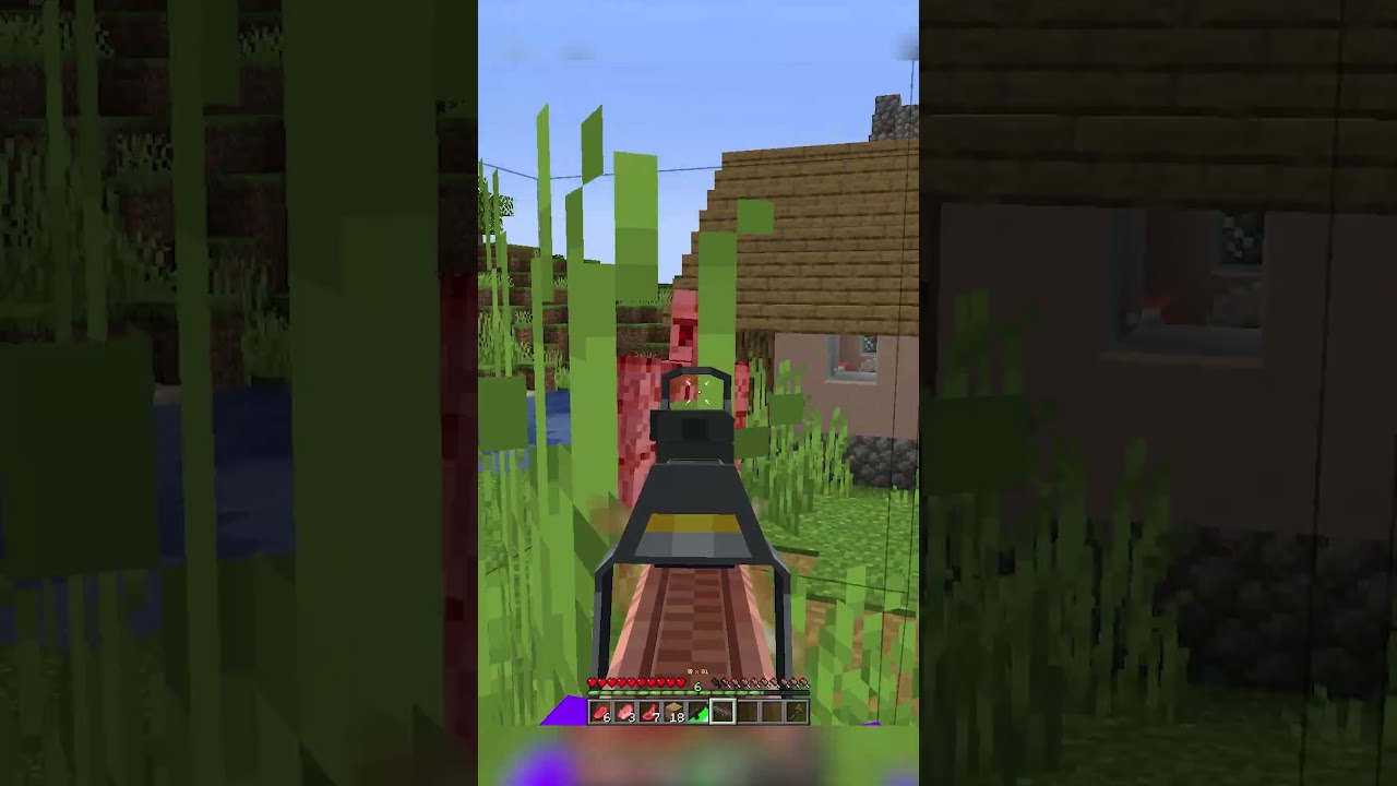 minecraft but I get random guns! #minecraft #shorts