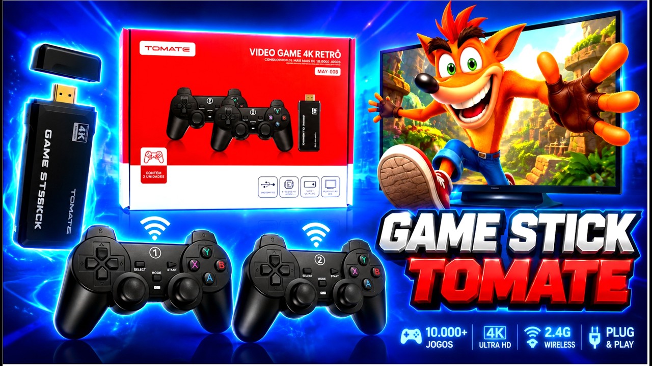 Comprei o Game Stick TOMATE da Shopee Bem BARATINHO - Será que Vale a Pena?