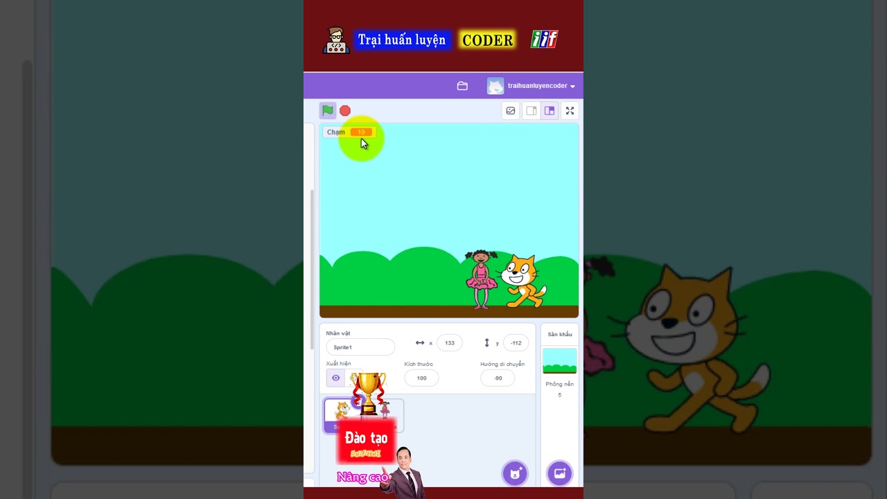 Học lập trình Scratch - Sử dụng biến khi tạo game