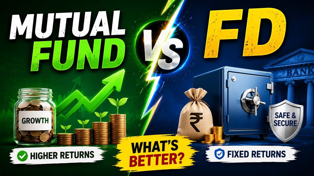 Mutual Fund vs FD: पैसा कहाँ लगाएं? 2026 में कौन देगा ज़्यादा रिटर्न? | FD vs Mutual Fund Explained