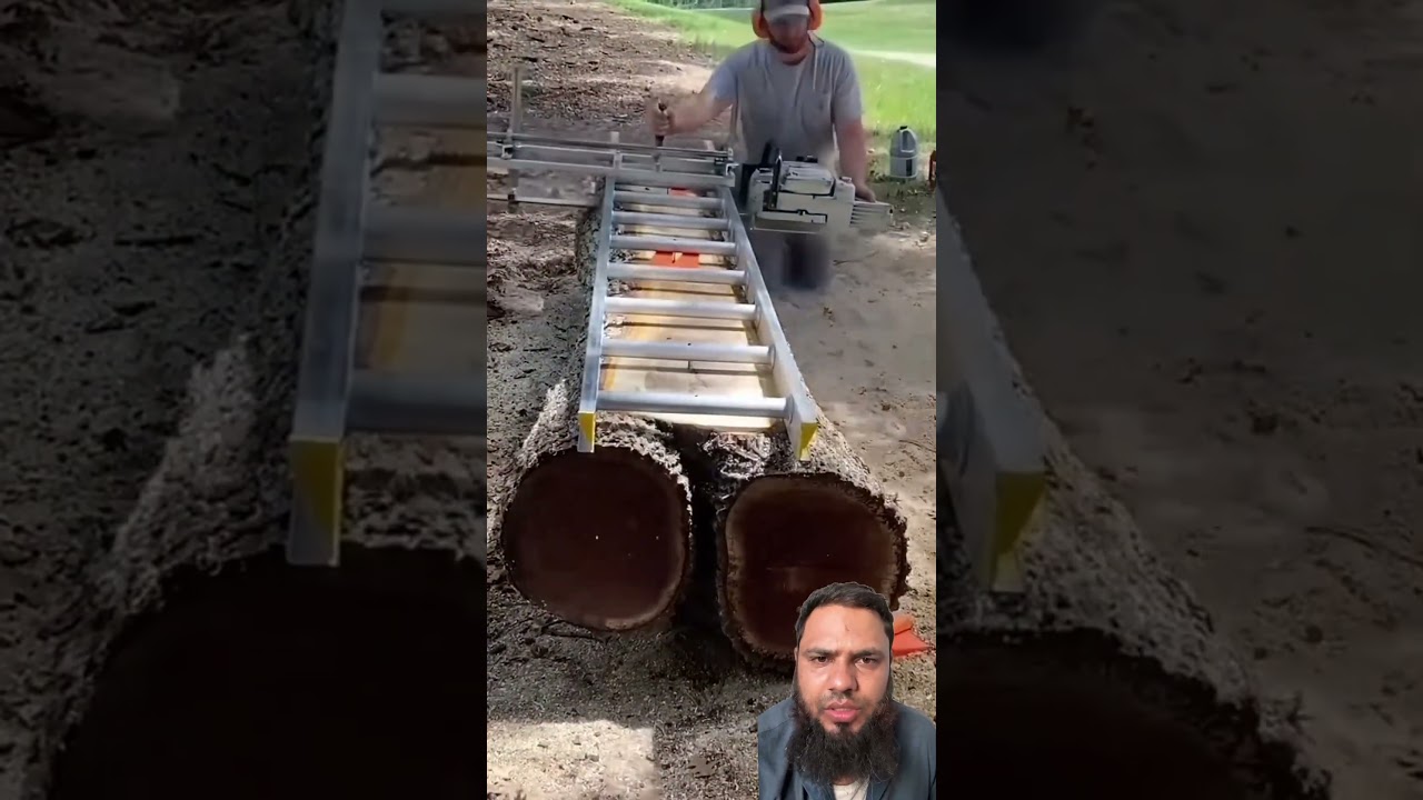 My First Chainsaw Milling Viral Reel on Instagram! #viral #chainsawmill #blackwalnut #shorts