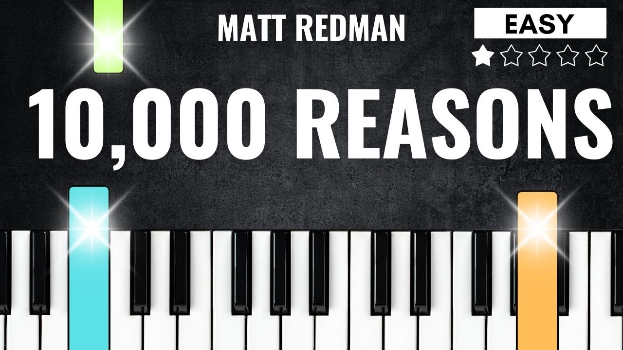 10,000 Reasons - Matt Redman | EASY PIANO TUTORIAL FOR BEGINNERS - Piano Lesson Easy