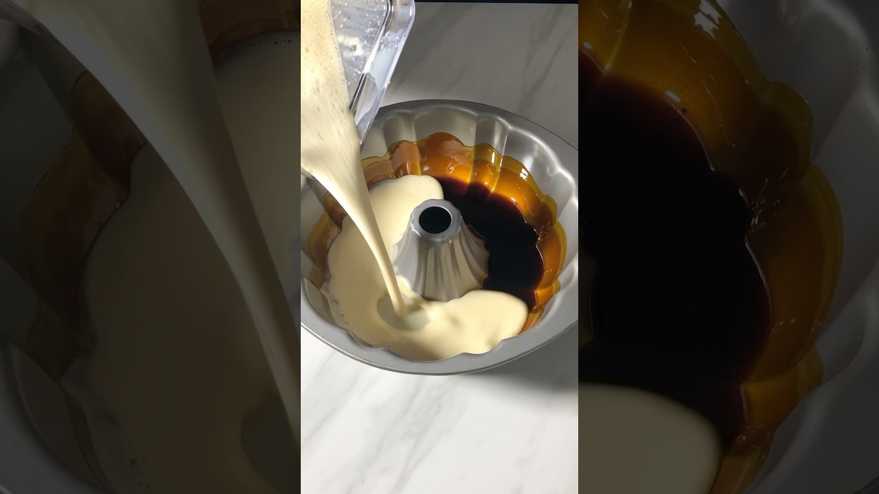 Homemade ChocoFlan 🍮 #flan #homemade #baking #cake #chocolate #shorts #fyp