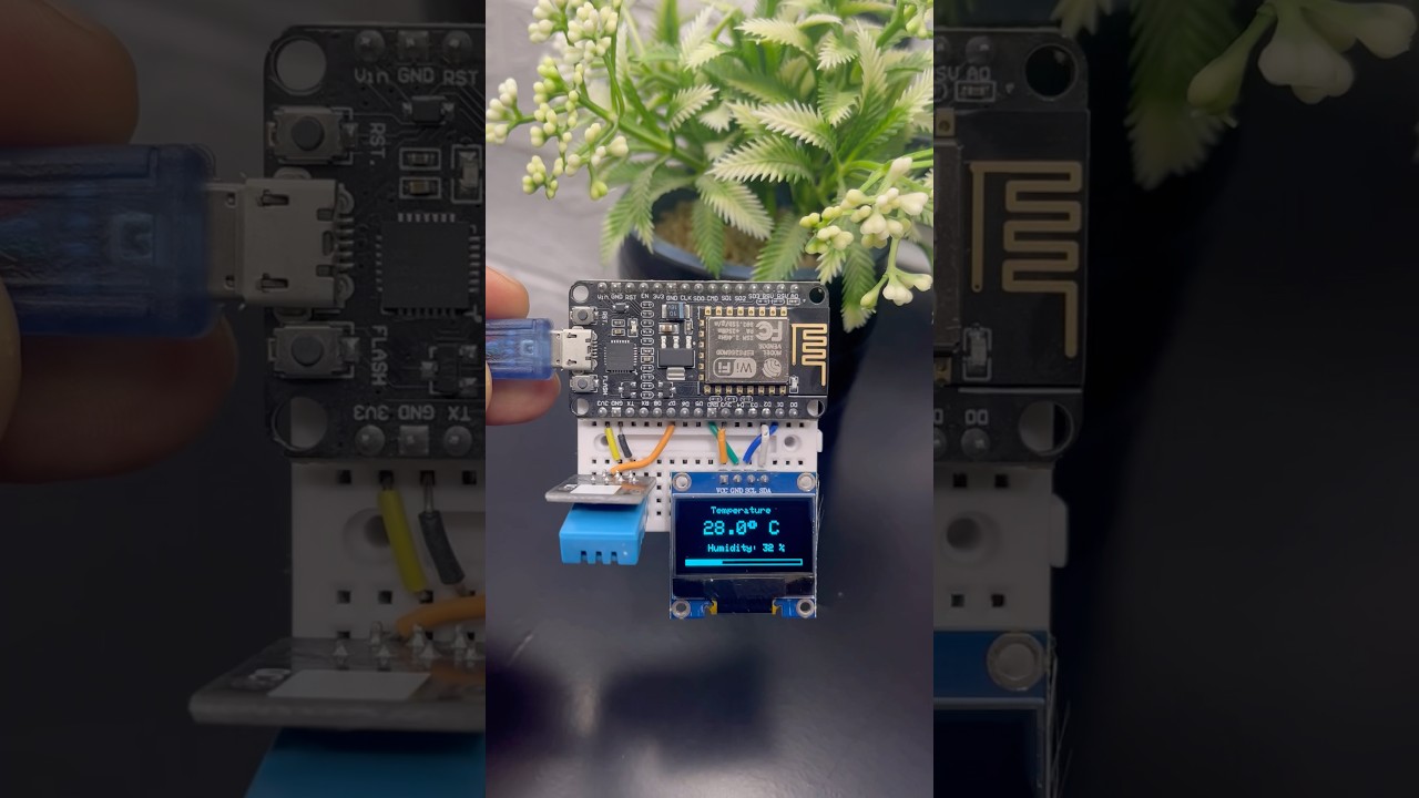 Temperature & Humidity Monitor using ESP8266 + DHT11 + OLED