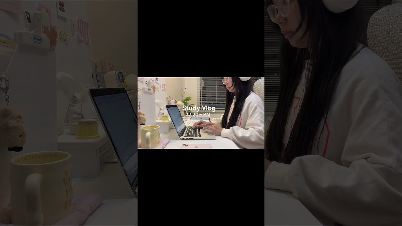 Late Night Study Vlog ☁️ Getting My Life Together & Aesthetic Desk Reset