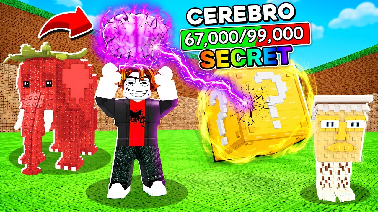 😱 QUANTO MAIS FORTE O CÉREBRO MAIS RARO O BRAINROT SECRETO DO LUCKY BLOCK 😳🔥