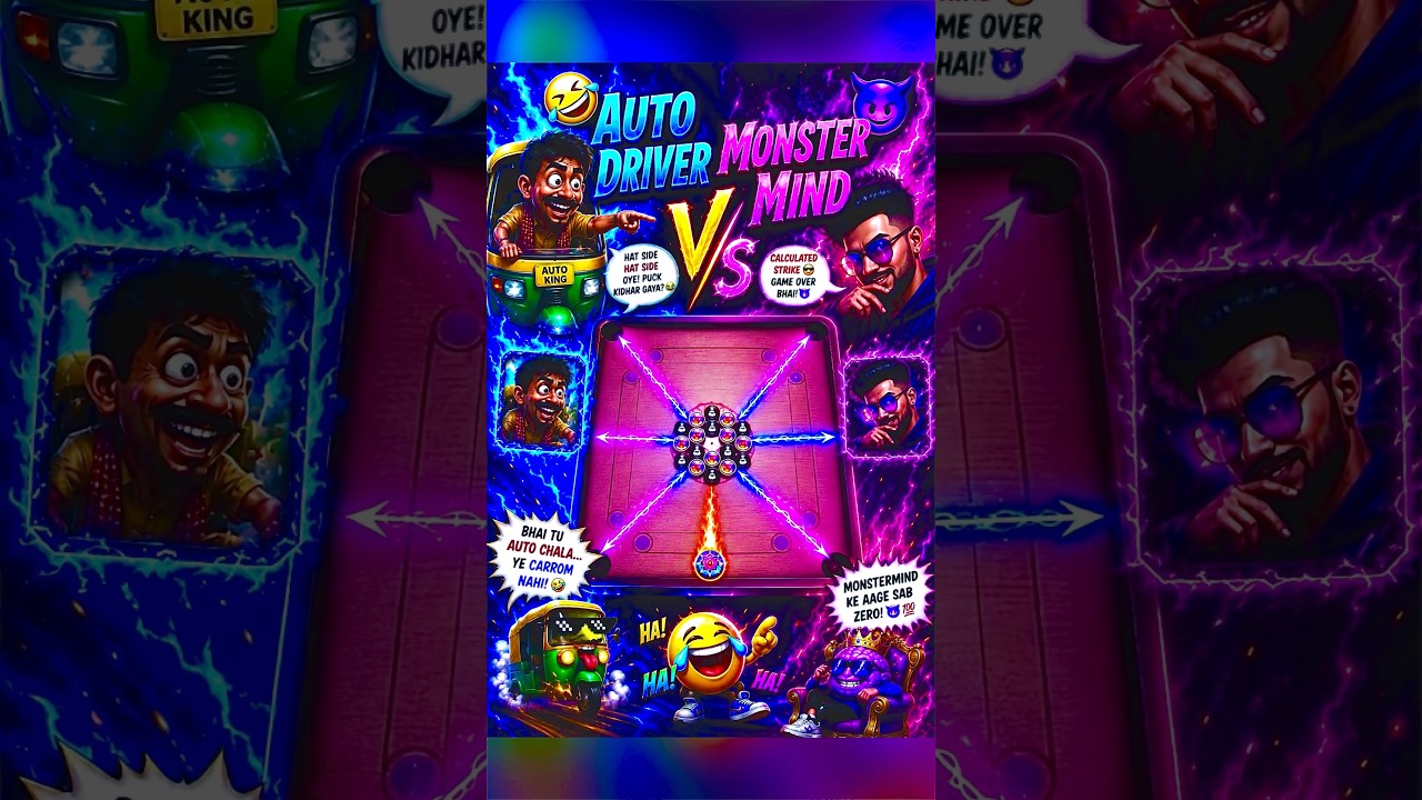 🤣Auto Driver V/s MonsterMind👿#indirect#gaming#carrompool#trending#viral#youtubeshorts#shorts