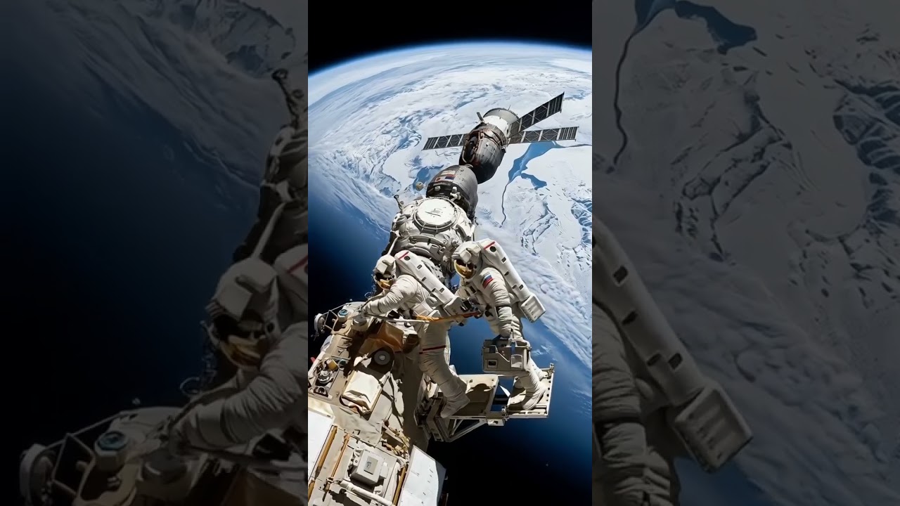 Floating 400 kilometers above the world, where the only boundary is the horizon.​#Spacewalk #ISS