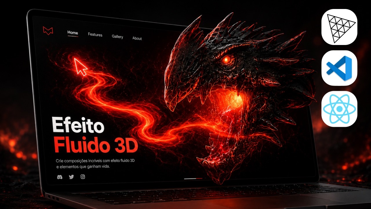 Criei um Dragão 3D que Interage com Fluido no Mouse