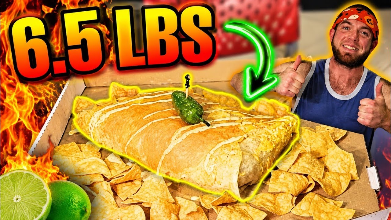 GIANT 6.5 LB BURRITO CHALLENGE! CAN ANYONE FINISH IT IN 20 MINUTES?!