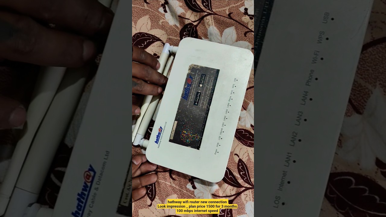 hathway wifi router new connection _ plan price 1500 for 3 months100 mbps internet speed 😳 look