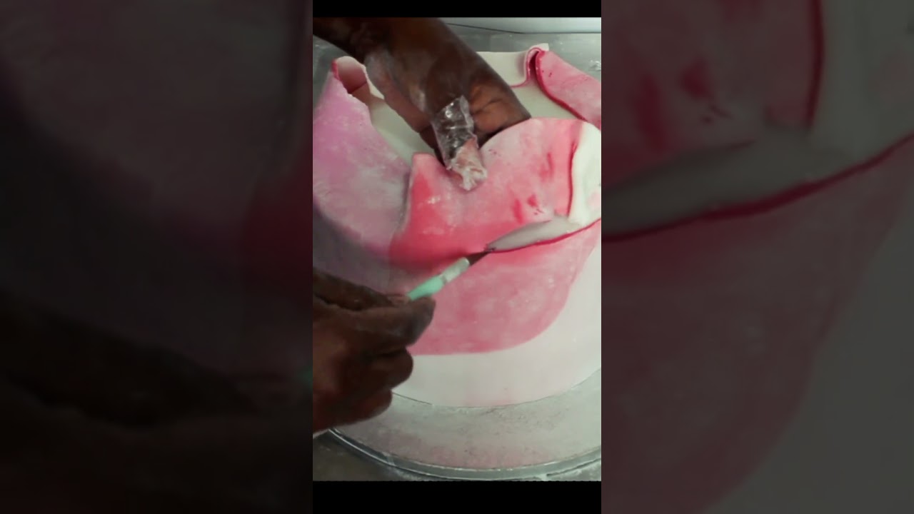 how to APPLY fondant onto tall cakes #fondantcake
