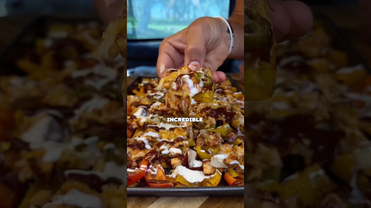 Chunky healthy chicken nachos | healthy food for fat loss