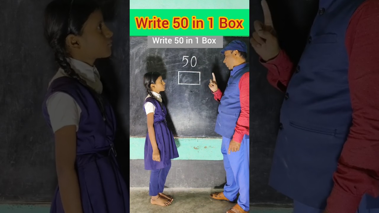 Write 50 in 1 Box 🤯 Innovative ideas #education #maths #iqtest #students #ytshorts #trending