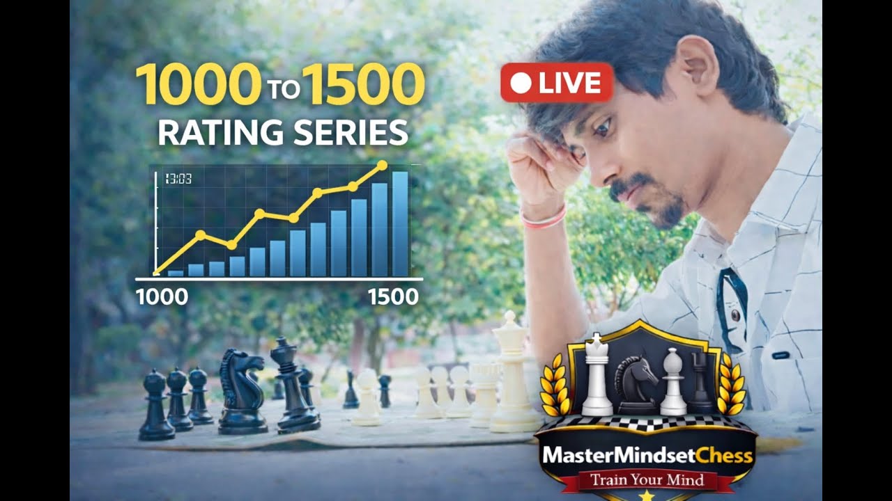 PLAY CHESS
WITH ME| 1000-1500 RATING SERIES 🔴 LIVE