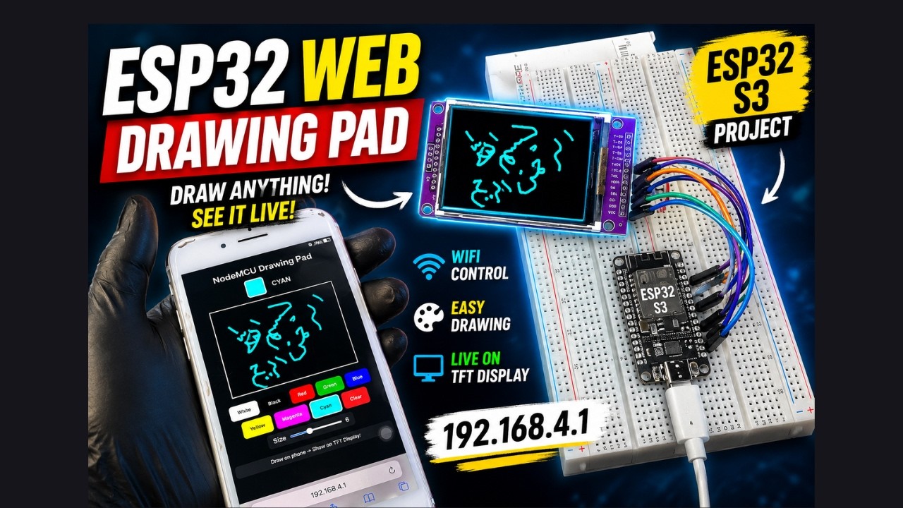ESP8266 TFT Drawing Pad - No App Required! Works in Browser