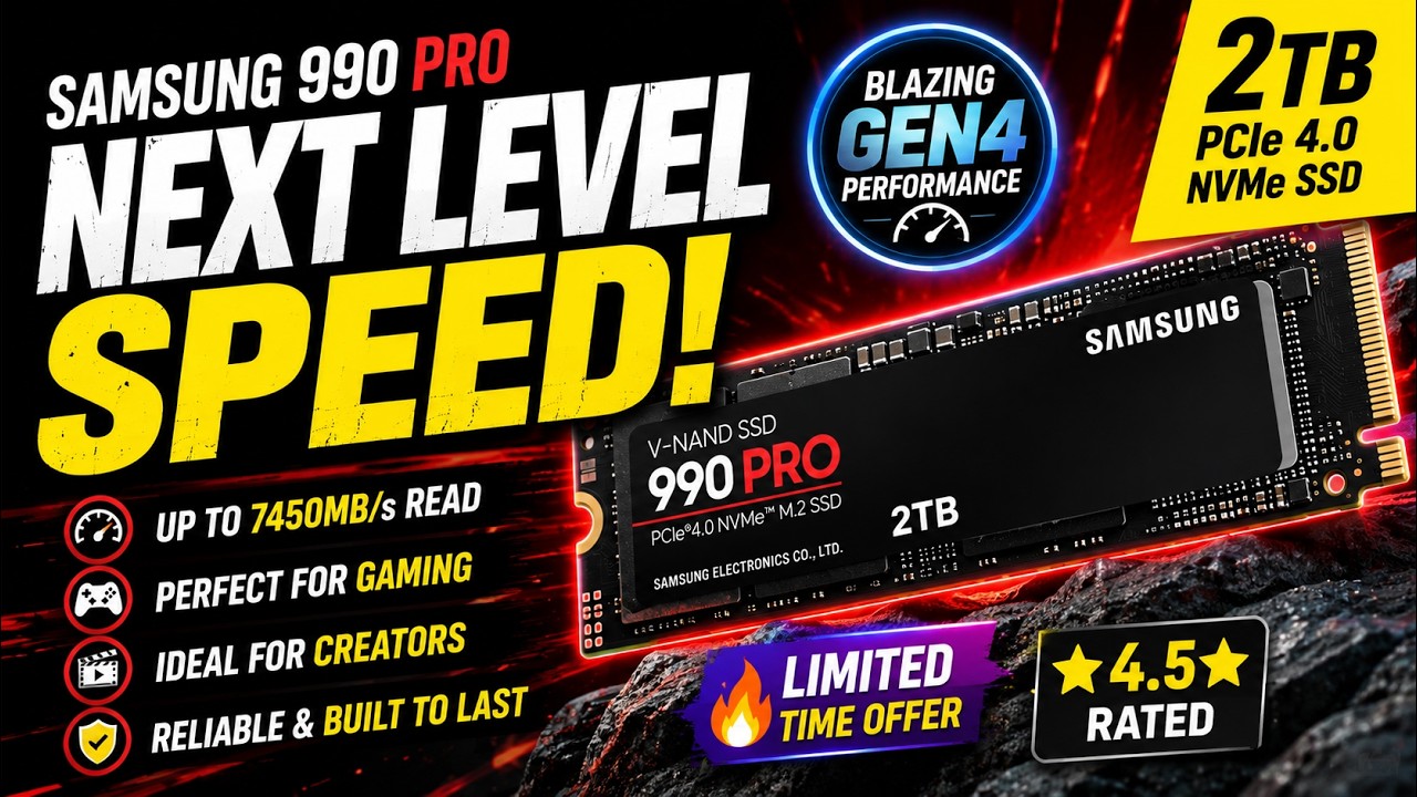 Samsung 990 PRO 2TB SSD Review – Fastest PCIe Gen4 Upgrade? 🚀 #SSD #GamingPC #Samsung