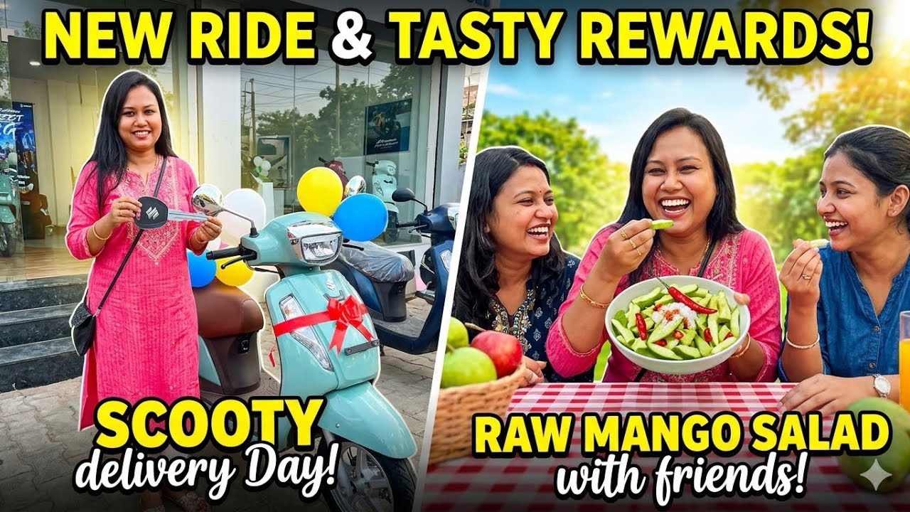 Looking 4 New Scooty N Enjoying Row mango salad😋😋😋