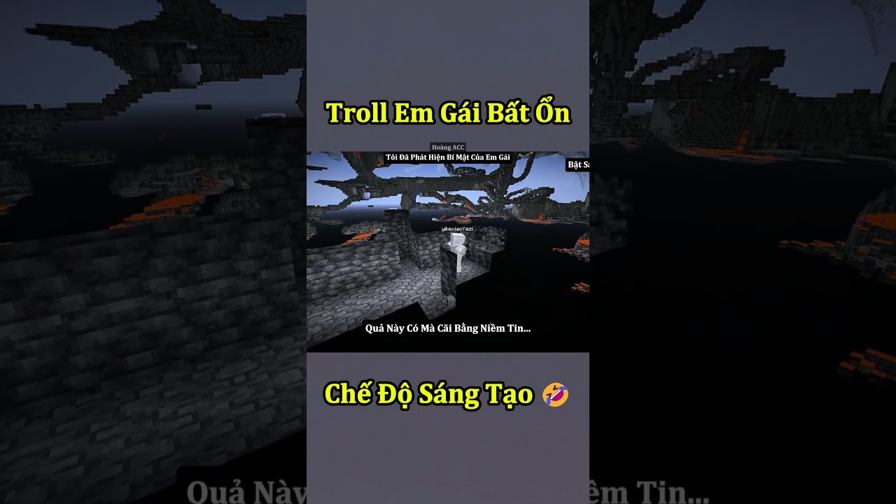 Tôi Phát Hiện Cô Em Gái Bất Ổn Chơi Sáng Tạo Trong Minecraft 🤣 #shorts