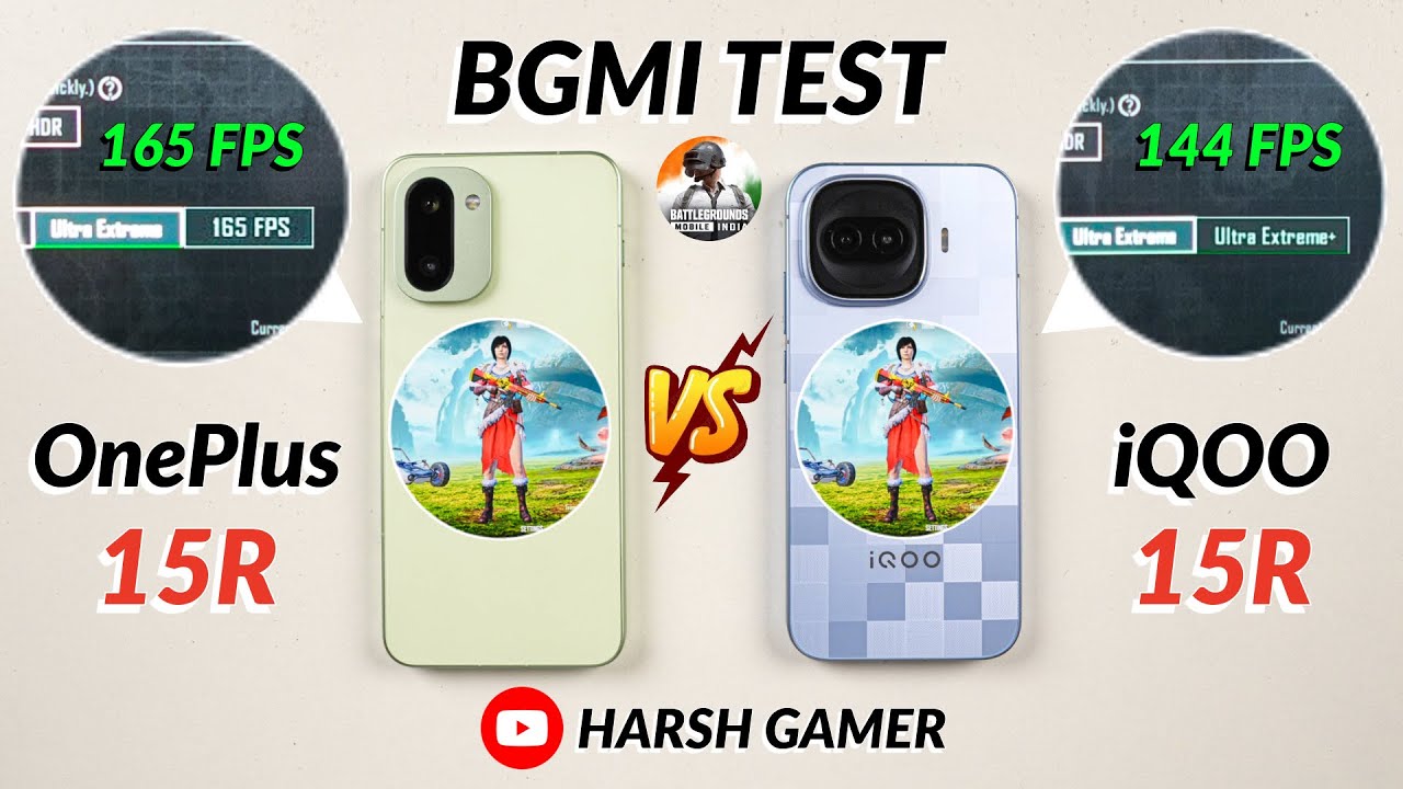 iQOO 15R vs OnePlus 15R Detailed BGMI Test - 144 FPS vs 165 FPS Who Wins? 🤔