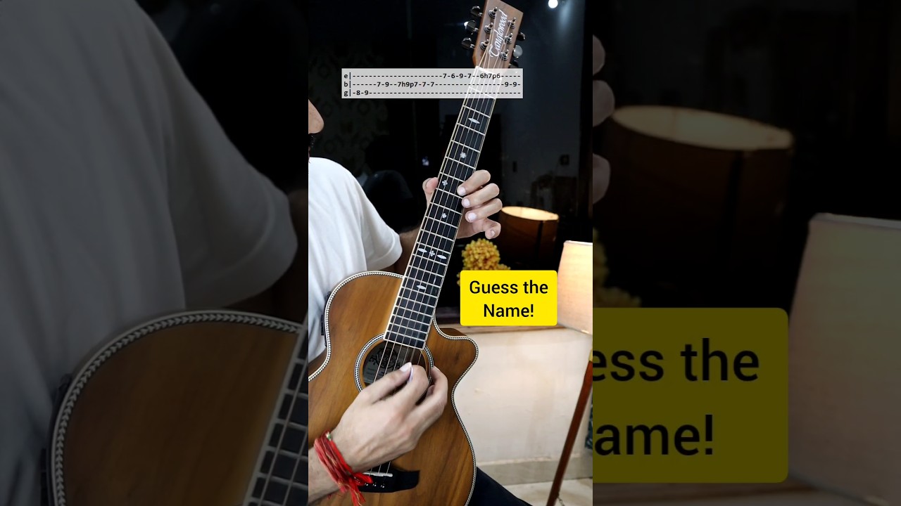 Most Iconic 🔥 Impressive  Music Tune - Easy Bollywood Guitar 🎸Tabs - Tere Naam #shorts #terenaam