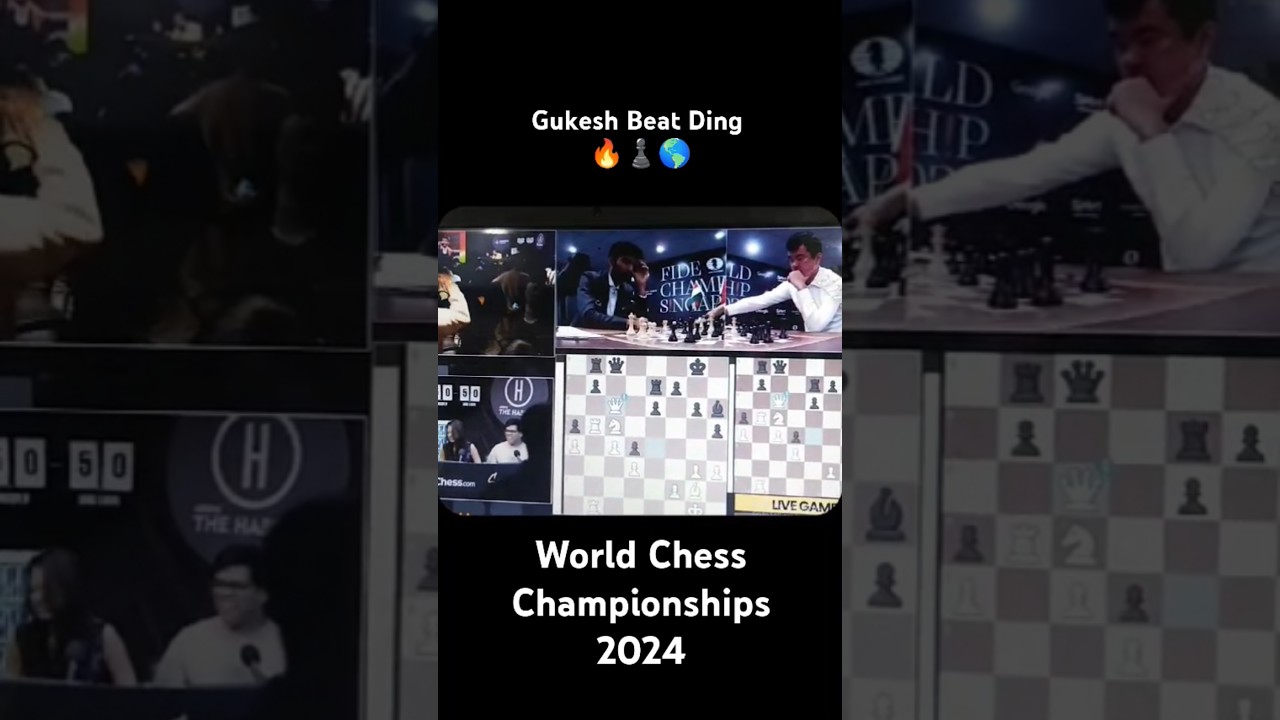 Gukesh beat Ding || World Chess Championship 2024  #gukesh #worldchesschampionship
