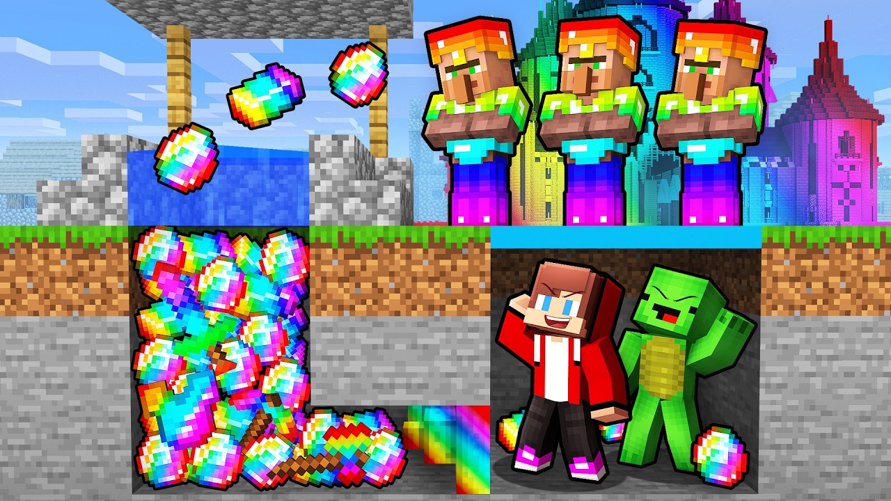 Mikey & JJ Created a Wishing Well to Rob OP Villagers (Minecraft - Maizen)