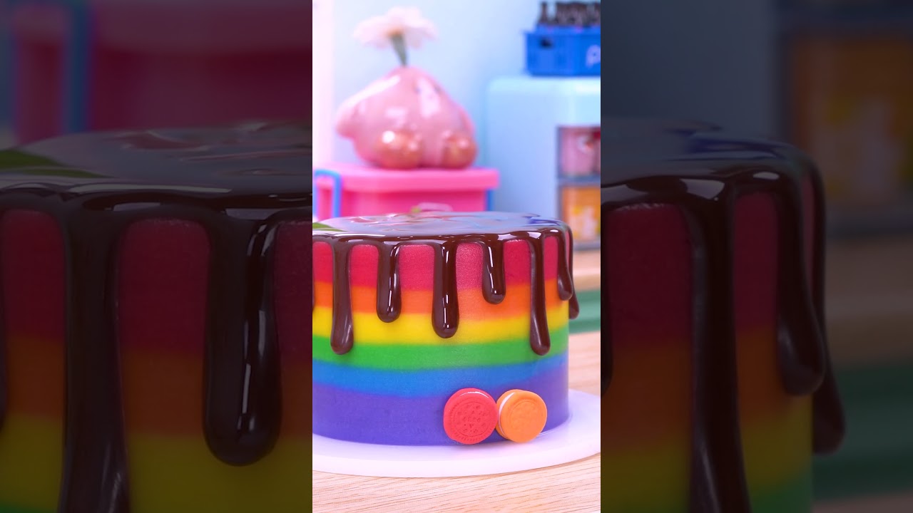 Perfect Mini Cake Rainbow OREO Cookies🌈 Satisfying ASMR | Mini Cake #shorts #asmr #miniature #mini