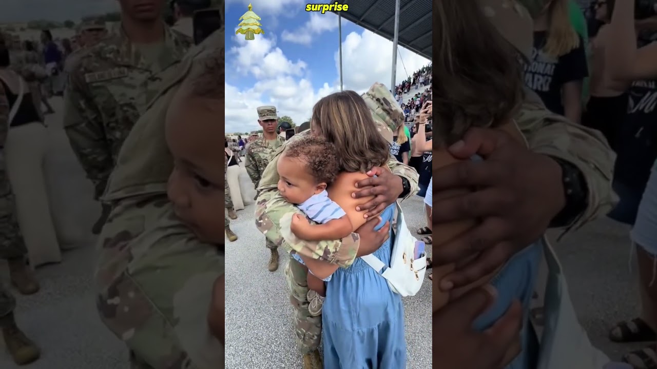 Surprised when your soldier returns home without warning#soldiercominghome #respect #humanity
