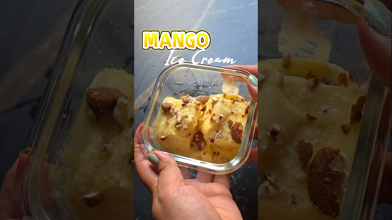 Mango Ice Cream🥭 CozMANGO Season is here! Easy homemade Mango IceCream #summerrecipes #mangoicecream