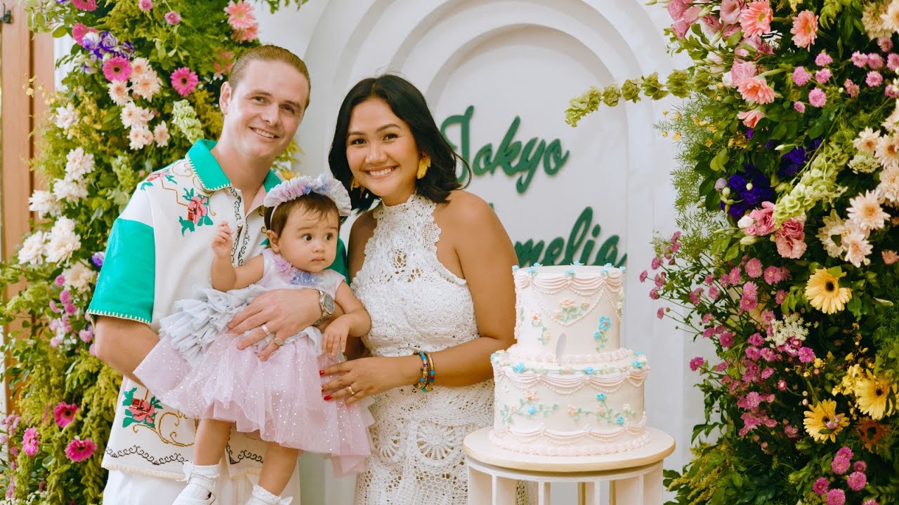 One year birthday celebration of our baby | Floral garden party at home 🌸