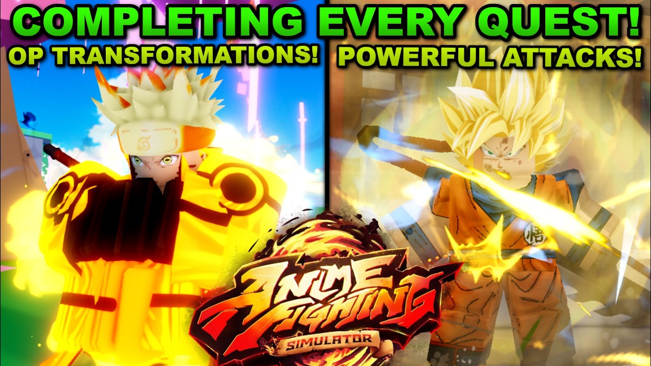 Completing 100% OF EVERY QUEST In Roblox Anime Fighting Simulator... Heres What Happened!
