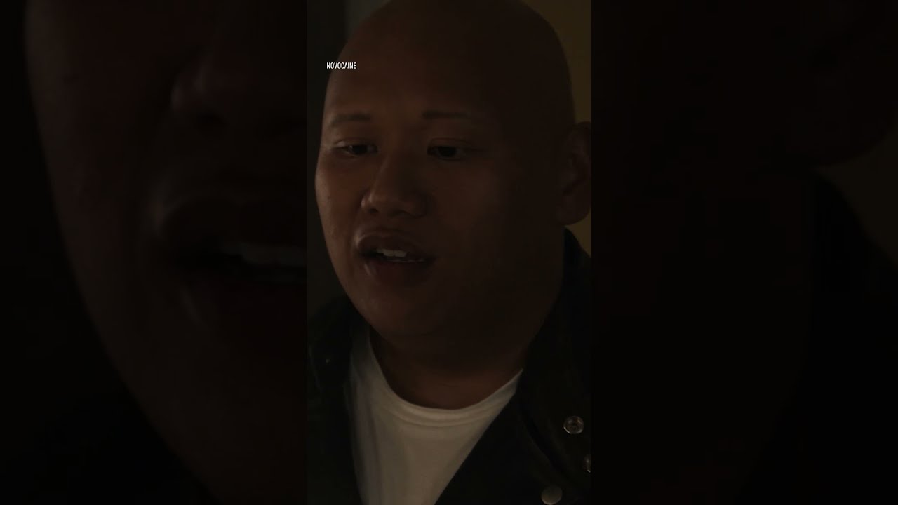 Jacob Batalon stars as Roscoe in Novocaine (2025).