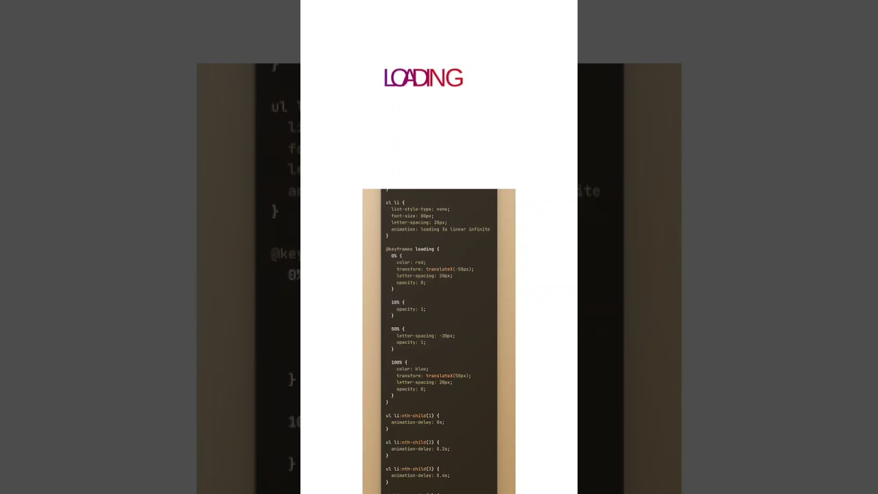 loading effect with #css