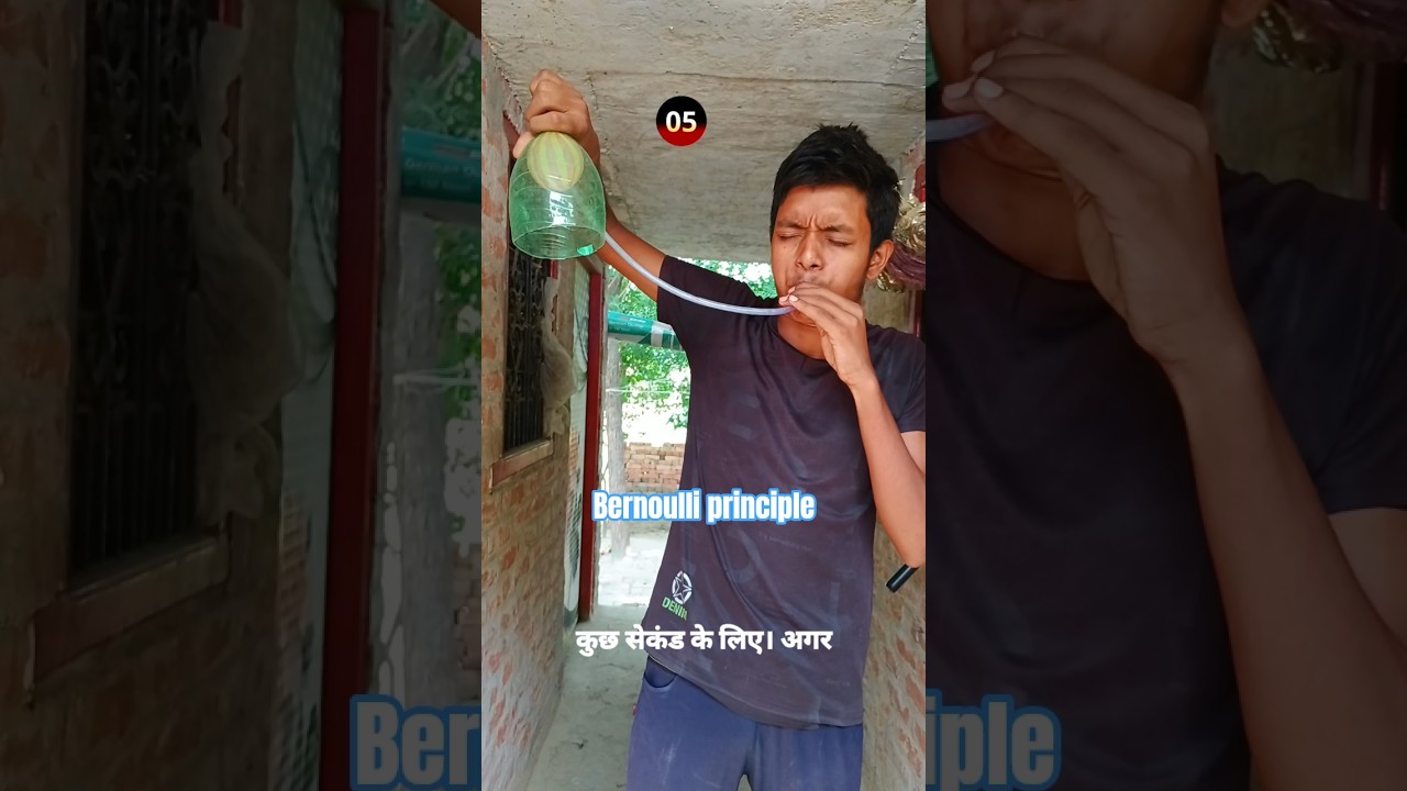 Sticking a Ball with My Breath! 💨⚽ | Science Trick#sciencetrick #physics #BernoulliPrinciple