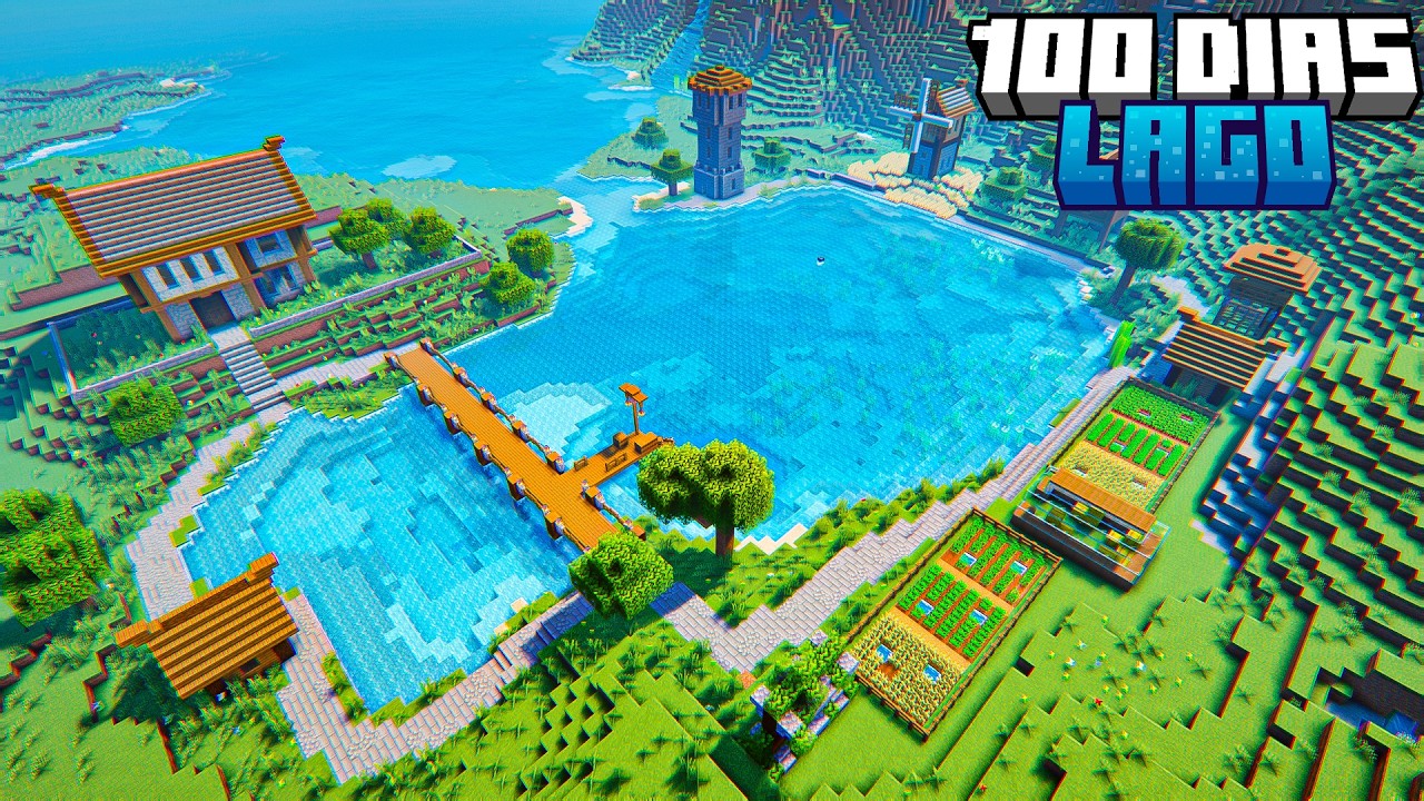 SOBREVIVI 100 DIAS EM UM LAGO NO MINECRAFT HARDCORE