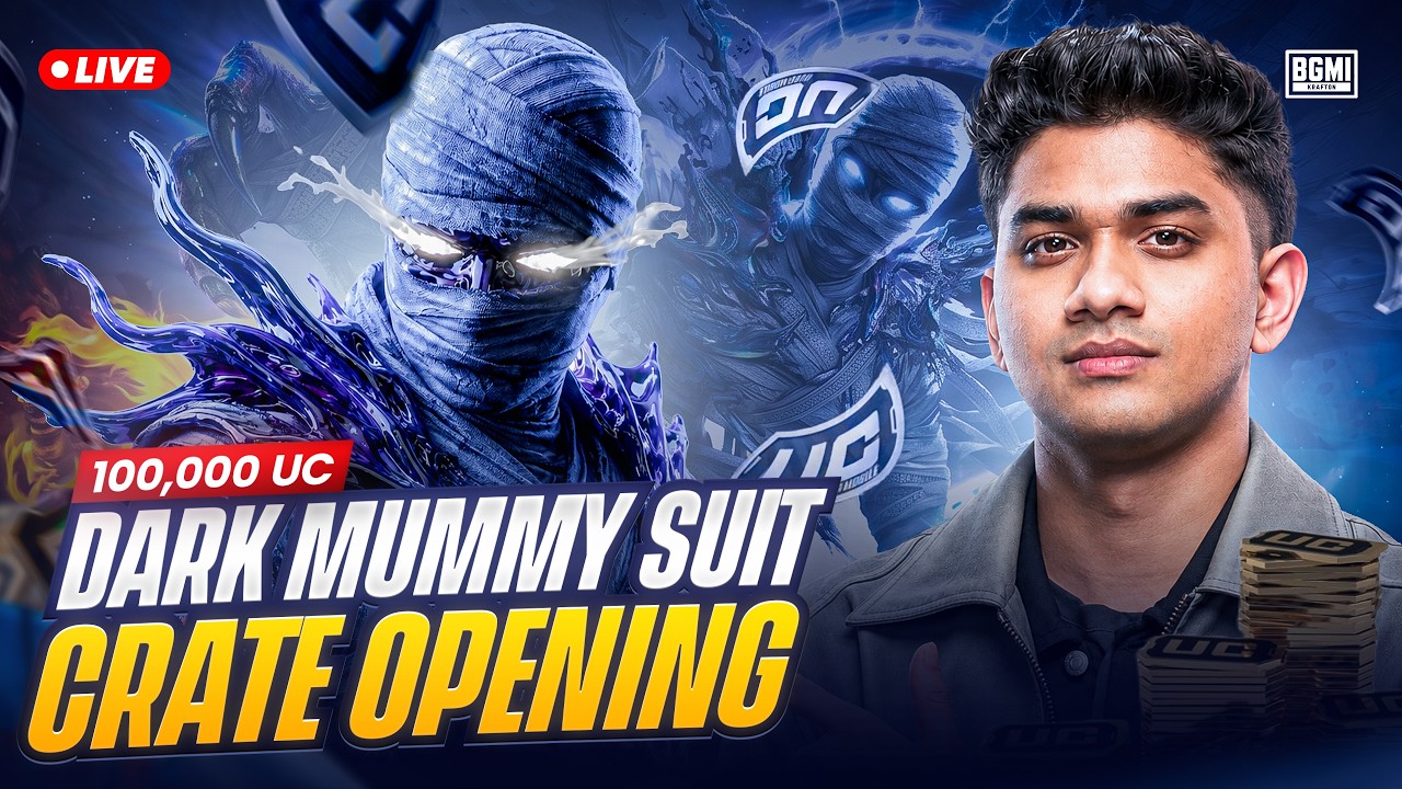 DARK MUMMY SET CRATE OPENING STREAM | 1,00,000 UC CRATE OPENING