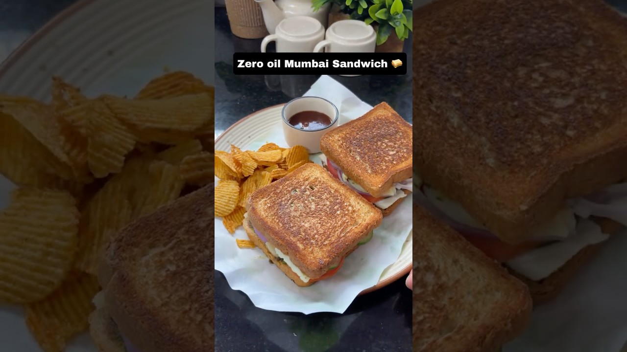 Zero Oil Mumbai Sandwich 🥪 #shortvideo #shorts