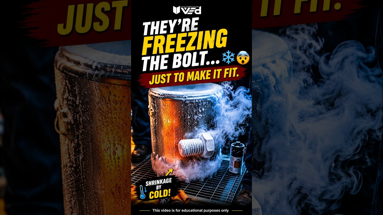 They're Freezing The Bolt… Just To Make It Fit! ❄️🤯 | Thermal Contraction Explained #shorts