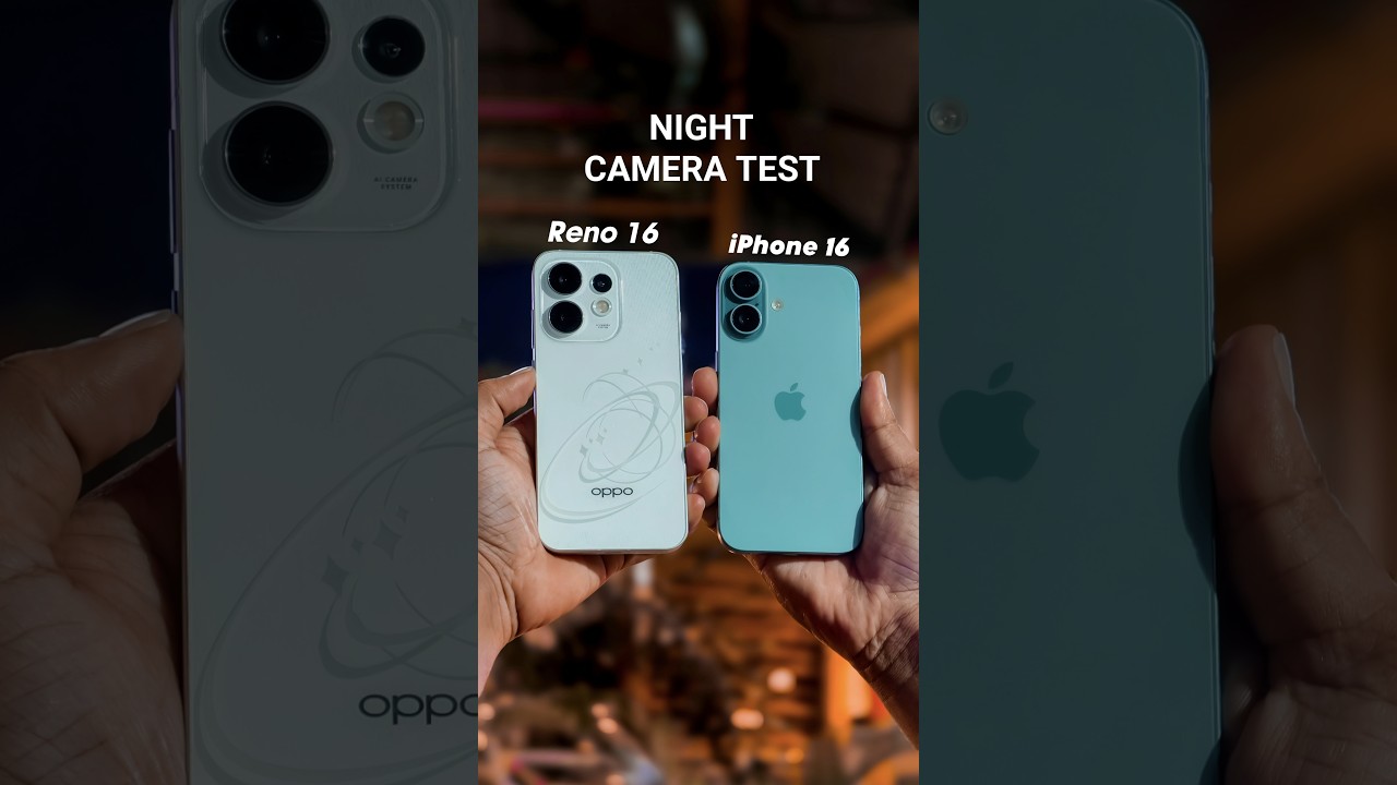 Oppo Reno 16 vs iPhone 16 Night Camera Test 😱