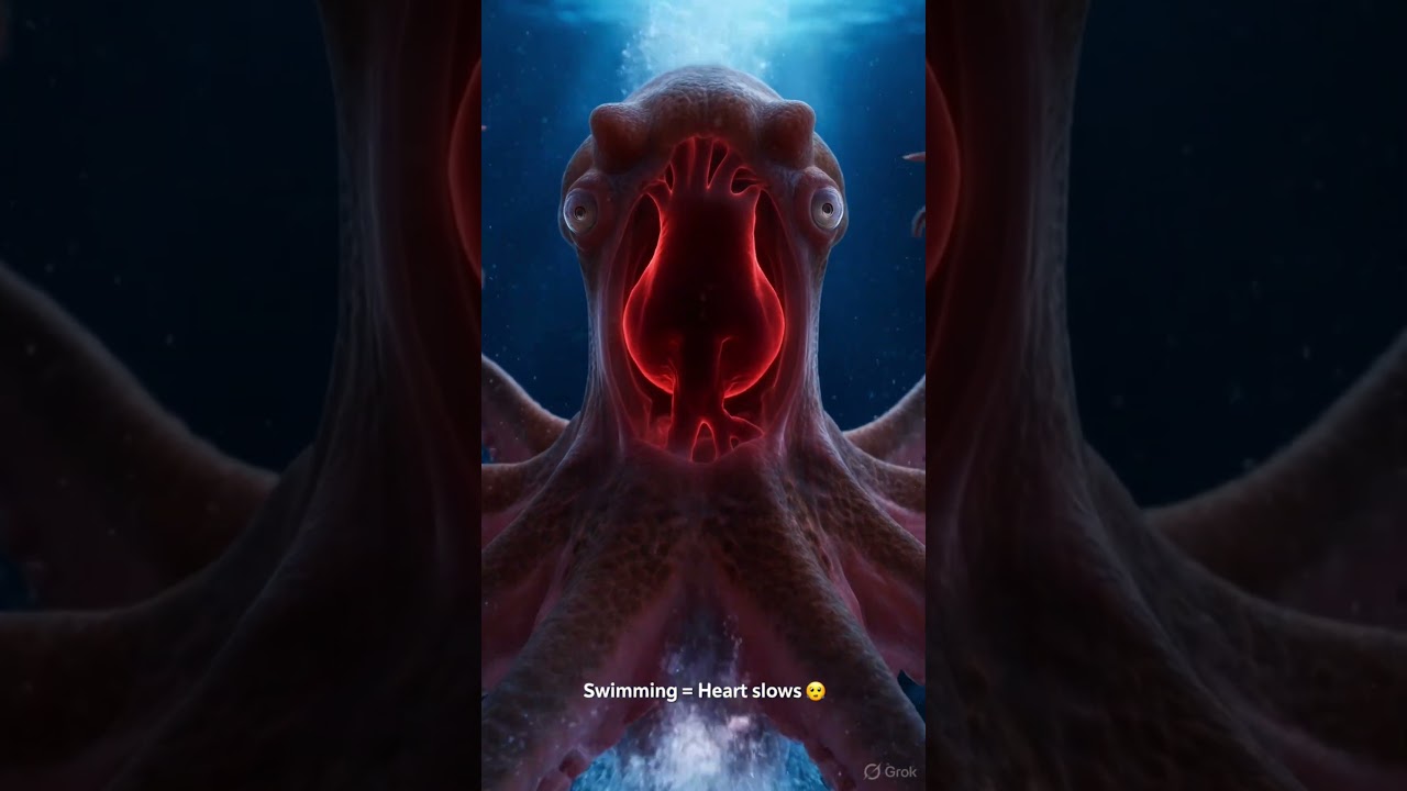 Why Do Octopuses Need 3 Hearts? 🐙❤️❤️❤️🌊 #Octopus #MarineBiology #AnimalScience #CirculatorySystem