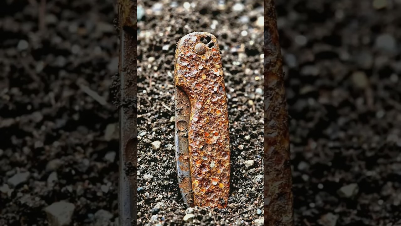 This Rusty Pocket Knife Was Stuck for 50 Years 🗡️✨#restoration #antique #satisfying #shorts