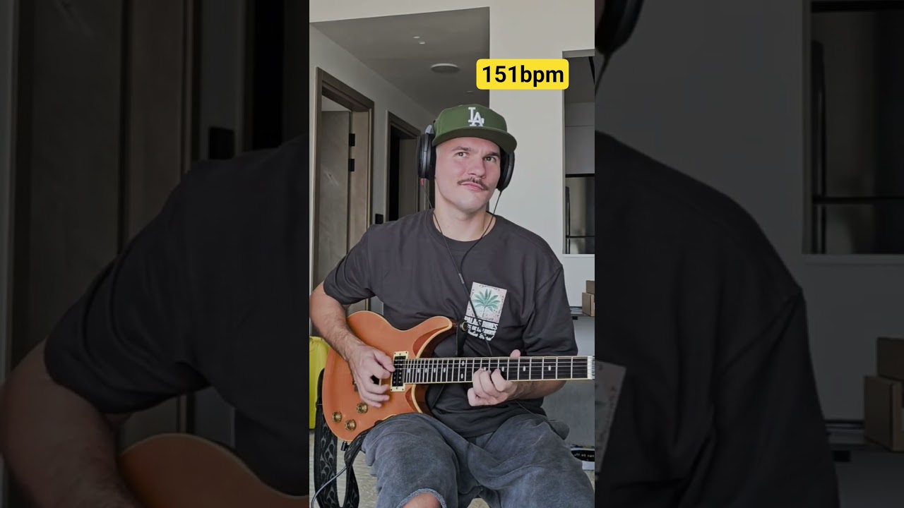 Practicing 151bpm #guitar #alternatepicking #guitarlessons #solo