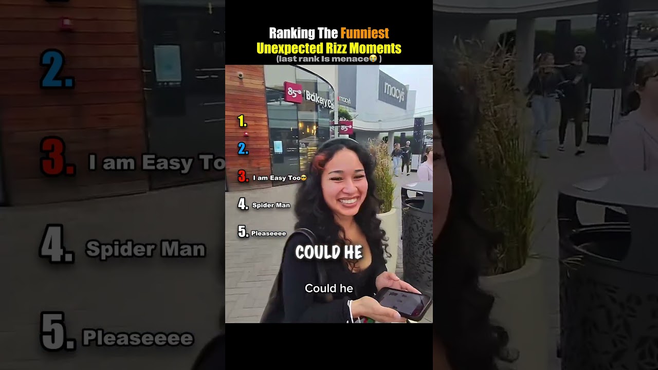 Ranking The Funniest Unexpected Rizz Moments. #tiktok #prank #rizz #ranking
