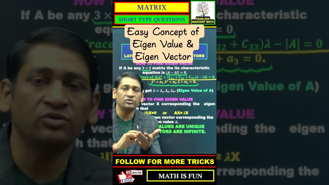 🔥Eigen Value and Eigen Vector🔥#engineeringmaths #matrix #gatemaths #netexam #aktu #linearalgebra