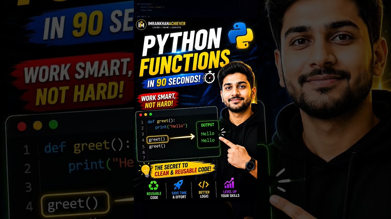 Python Functions Explained in 80 Seconds | Complete Beginner Guide 🔥