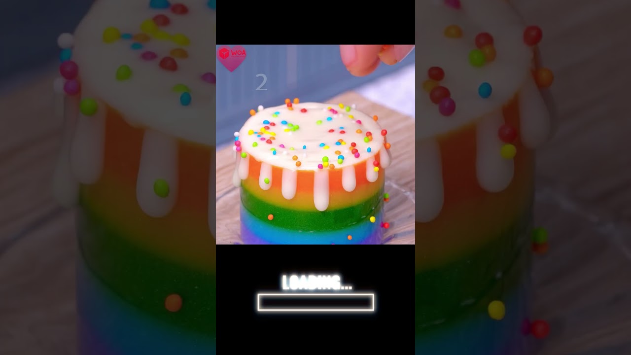 Tiny Rainbow Jelly Cake  #tinycooking #tinyfood