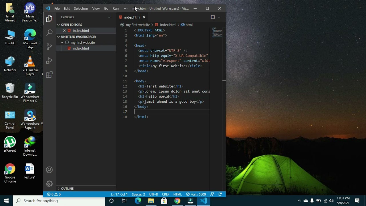 Vs Code Extensions for Web Development | HTML5 Tutorial | section 1/ video 6